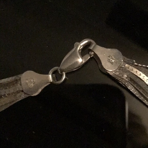 STUNNER VINTAGE STERLING SILVER LIQUID SILVER NECK - Picture 7 of 7